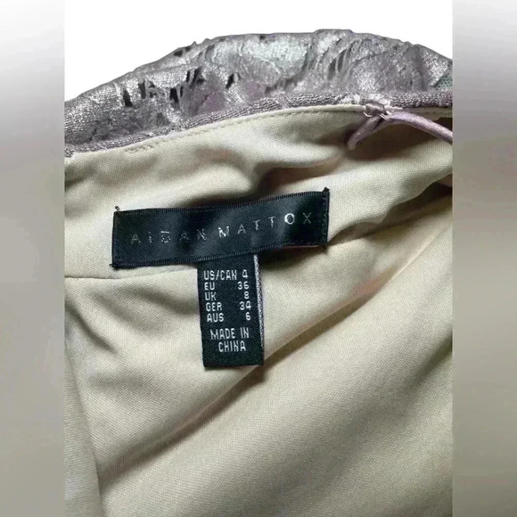 Aidan Mattox Vintage Purple Lace Cocktail Dress Size 4 - Picture 5 of 6